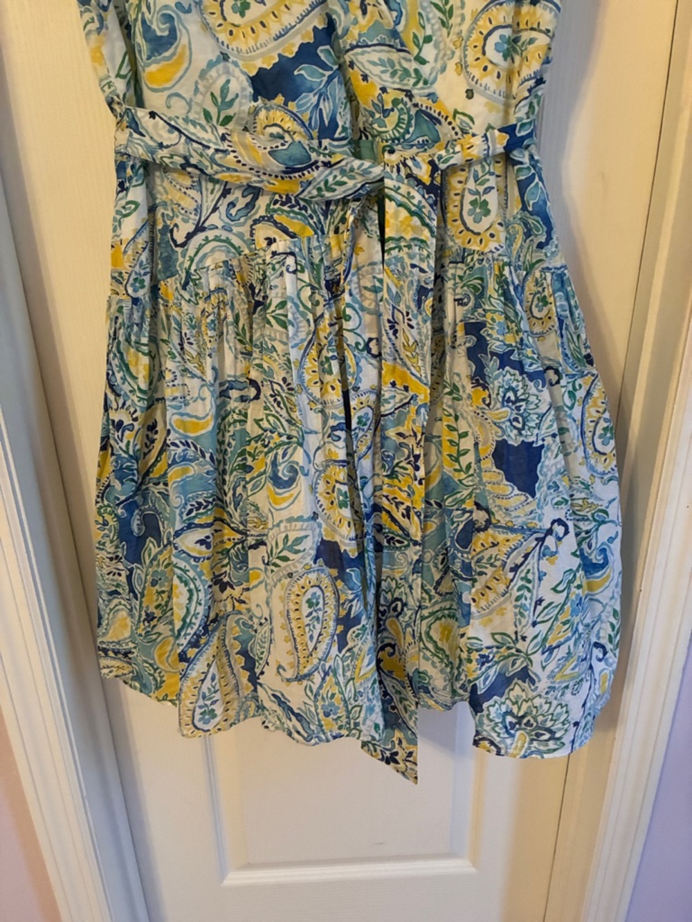 Ralph Lauren LRL Garden Party Blue & Yellow Paisley dress Sz 16 - Picture 6 of 9